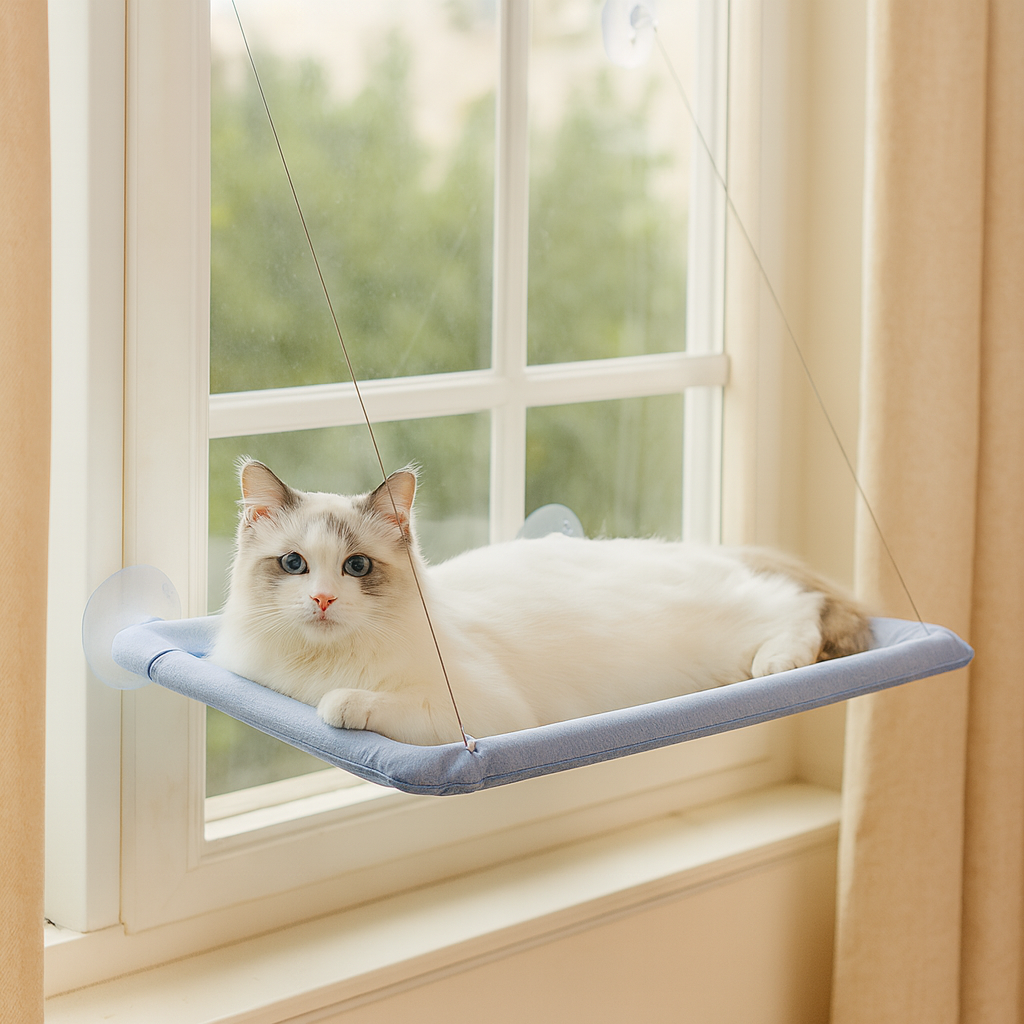 Hamaca cómoda para gatos con portalámparas