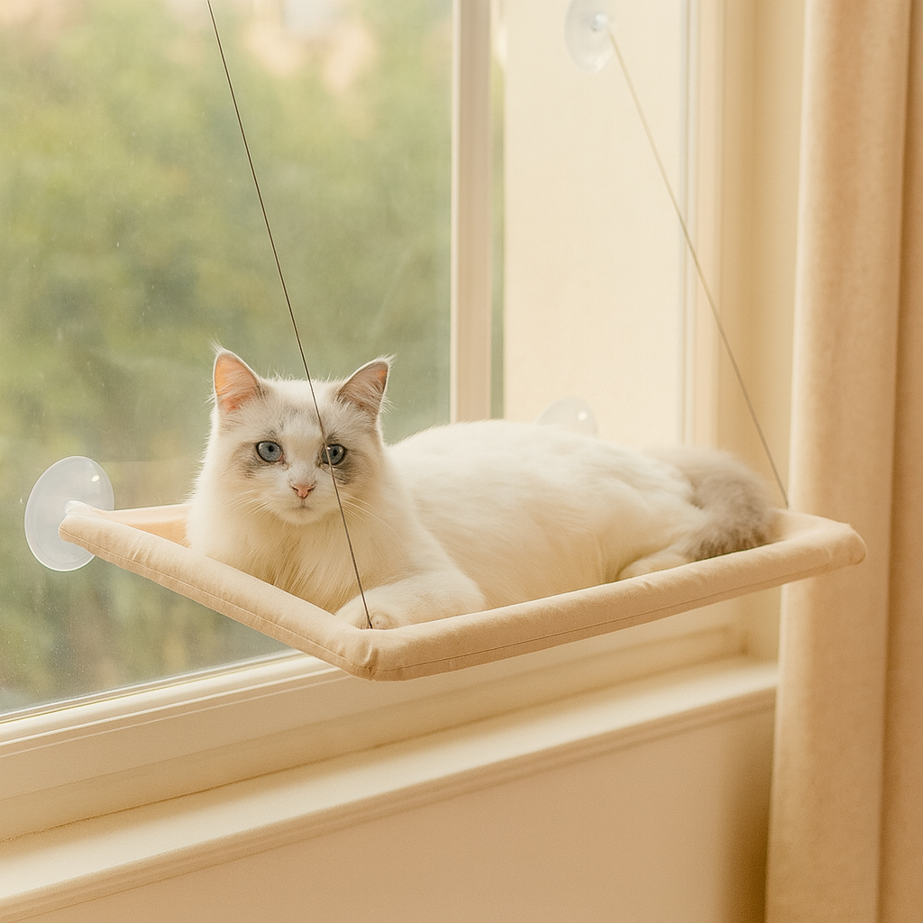 Hamaca cómoda para gatos con portalámparas