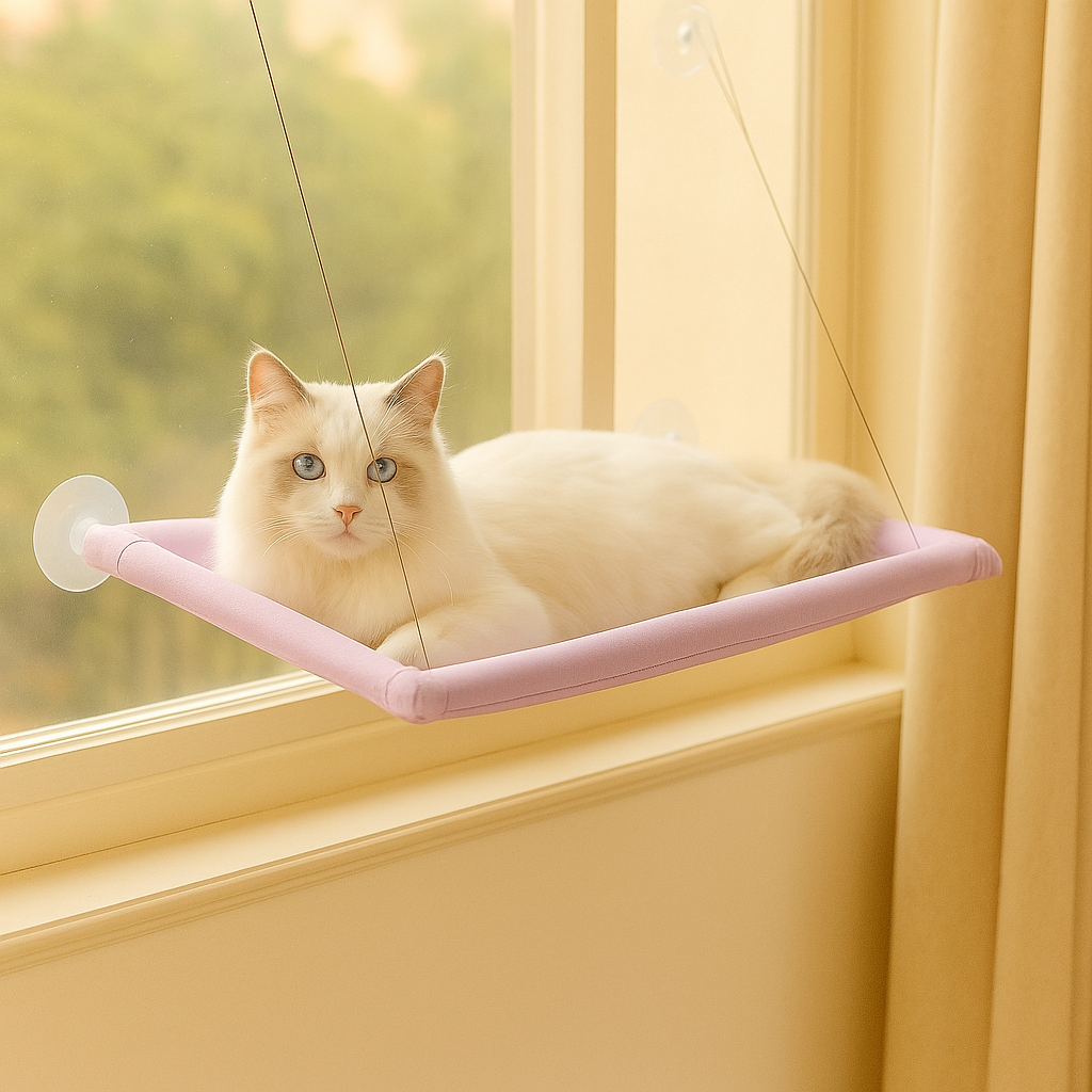 Hamaca cómoda para gatos con portalámparas