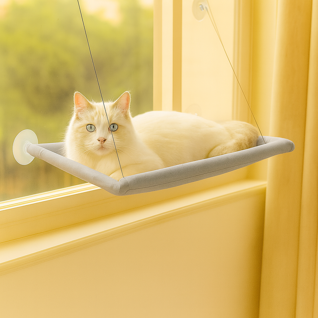 Hamaca cómoda para gatos con portalámparas