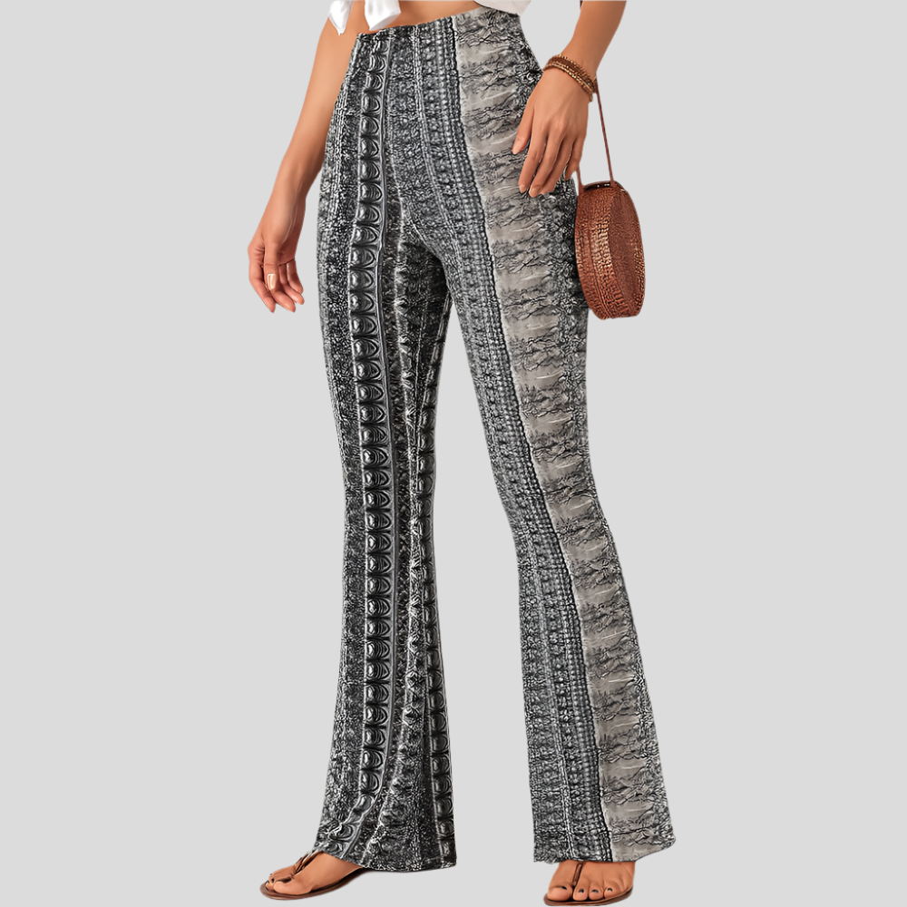 Chelsea – Pantalon large bohème pour femmes – Imprimé intégral, Coupe étroite