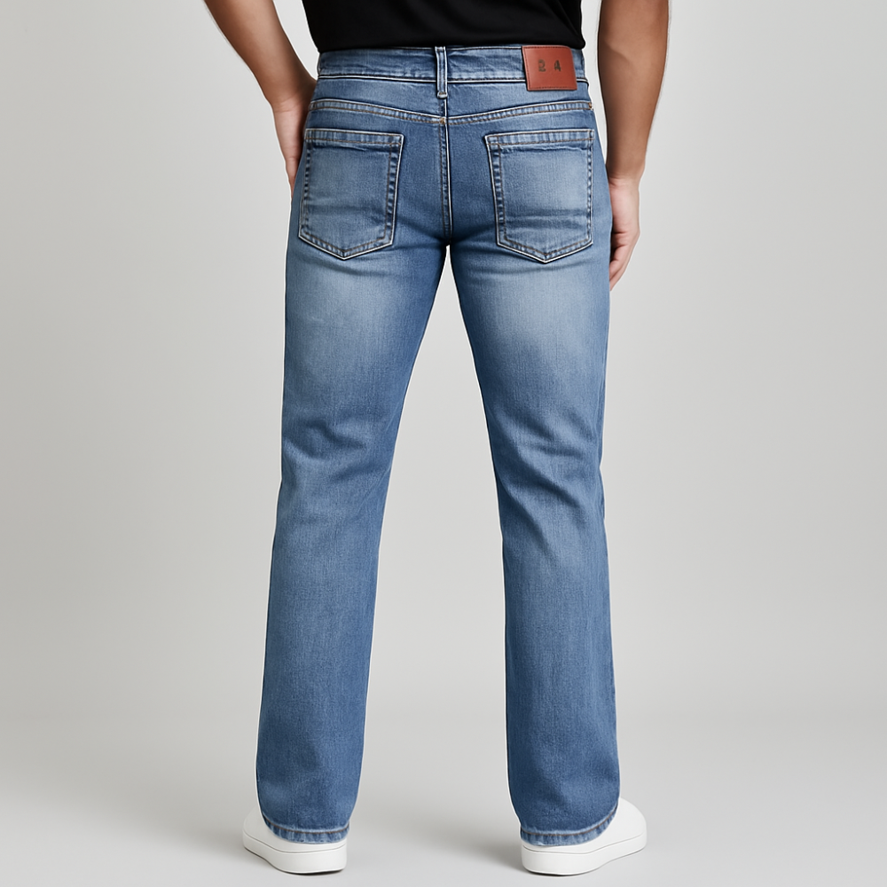 4Legend - Jeans Flare pour homme avec broderie – Coupe slim en denim extensible, toute l'année