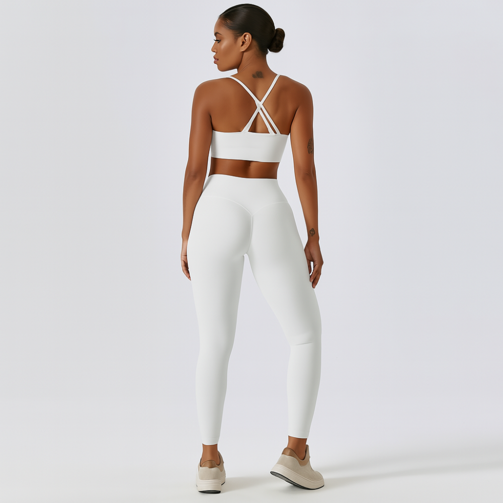 Ensemble de yoga et Pilates sans couture pour femmes – Leggings et top à taille haute, ensemble actif en 2 pièces