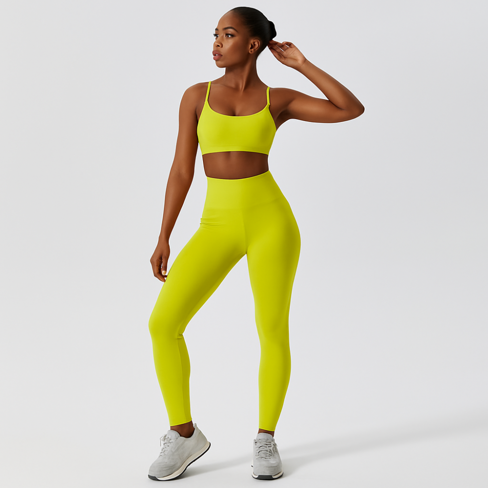 Ensemble de yoga et Pilates sans couture pour femmes – Brassière de sport, shorts taille haute et leggings