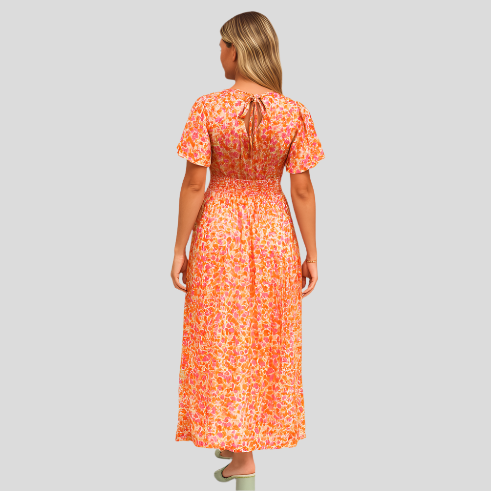 FloraBreeze - Robe longue élégante sans manches à fleurs