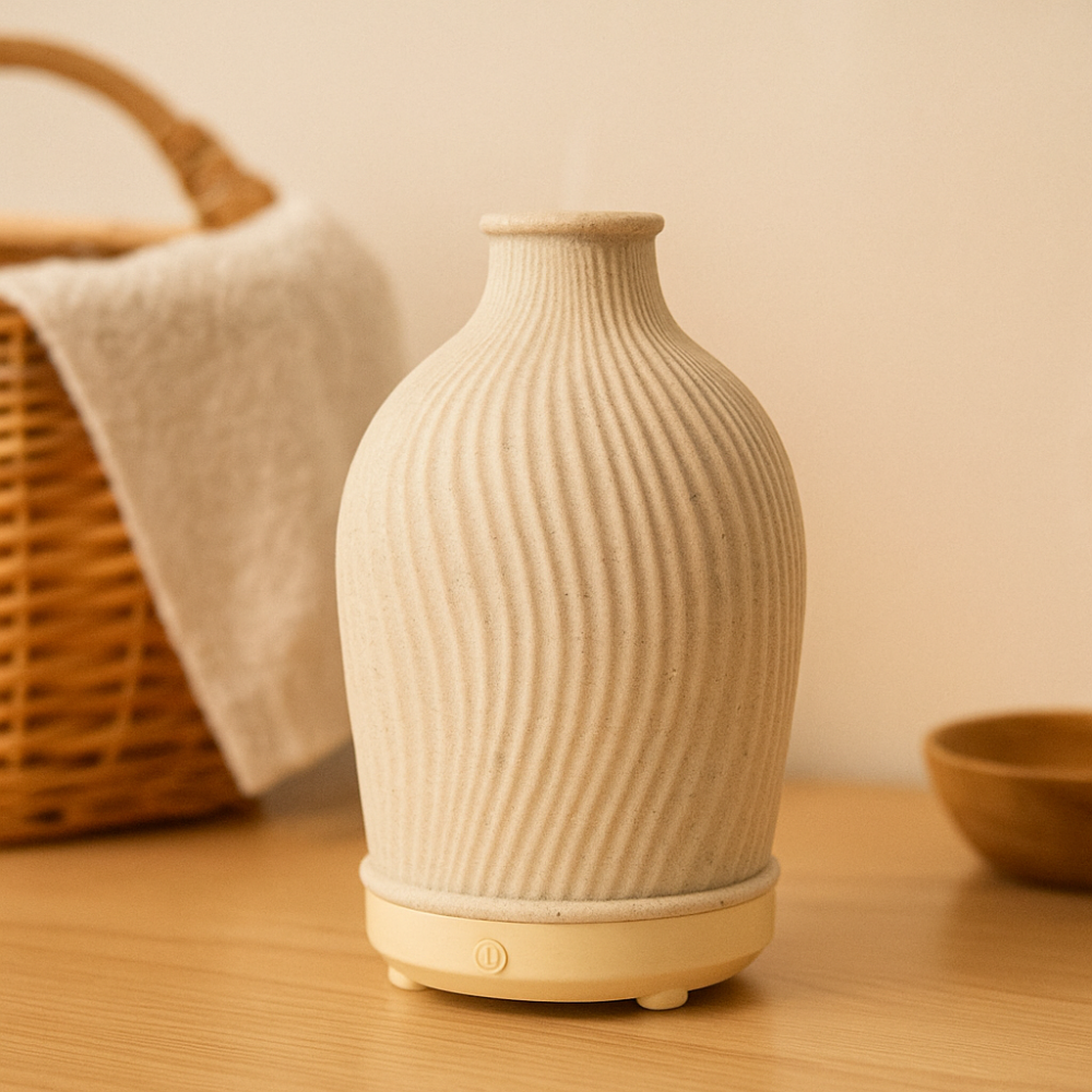 SereniMist - Diffuseur d'huiles essentielles ultrasonique en forme de vase