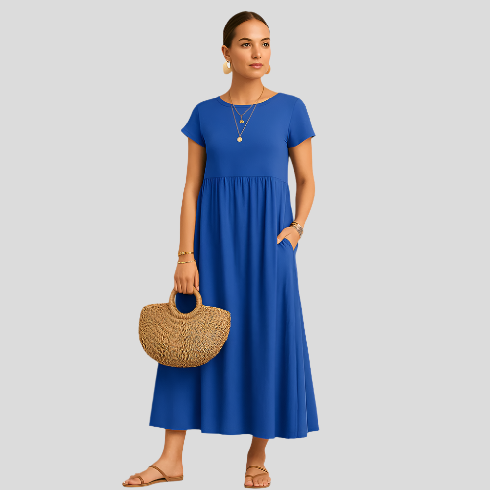 Eterna - Robe mi-longue classique à col rond