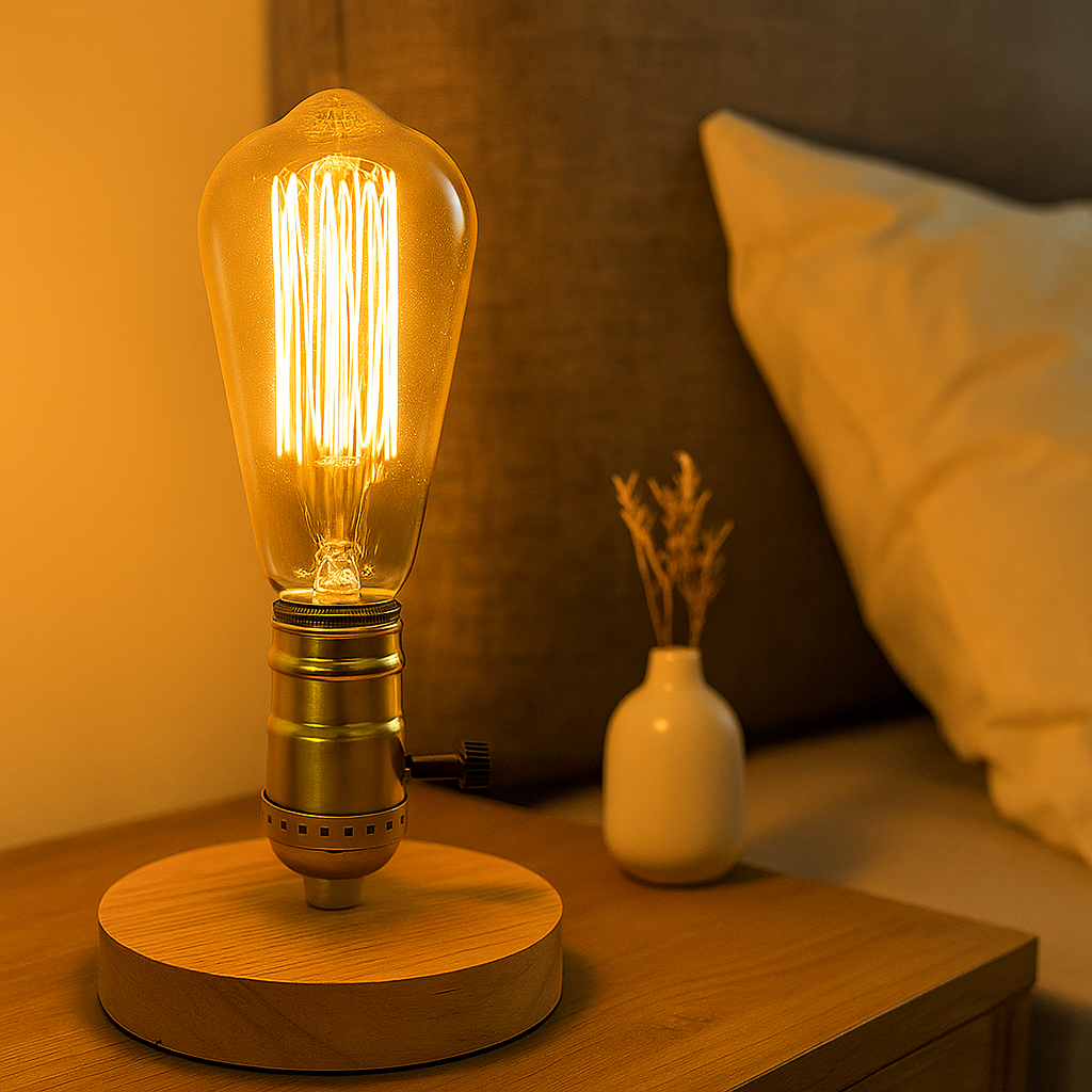 EdisonWood - Lampe de nuit au charme vintage