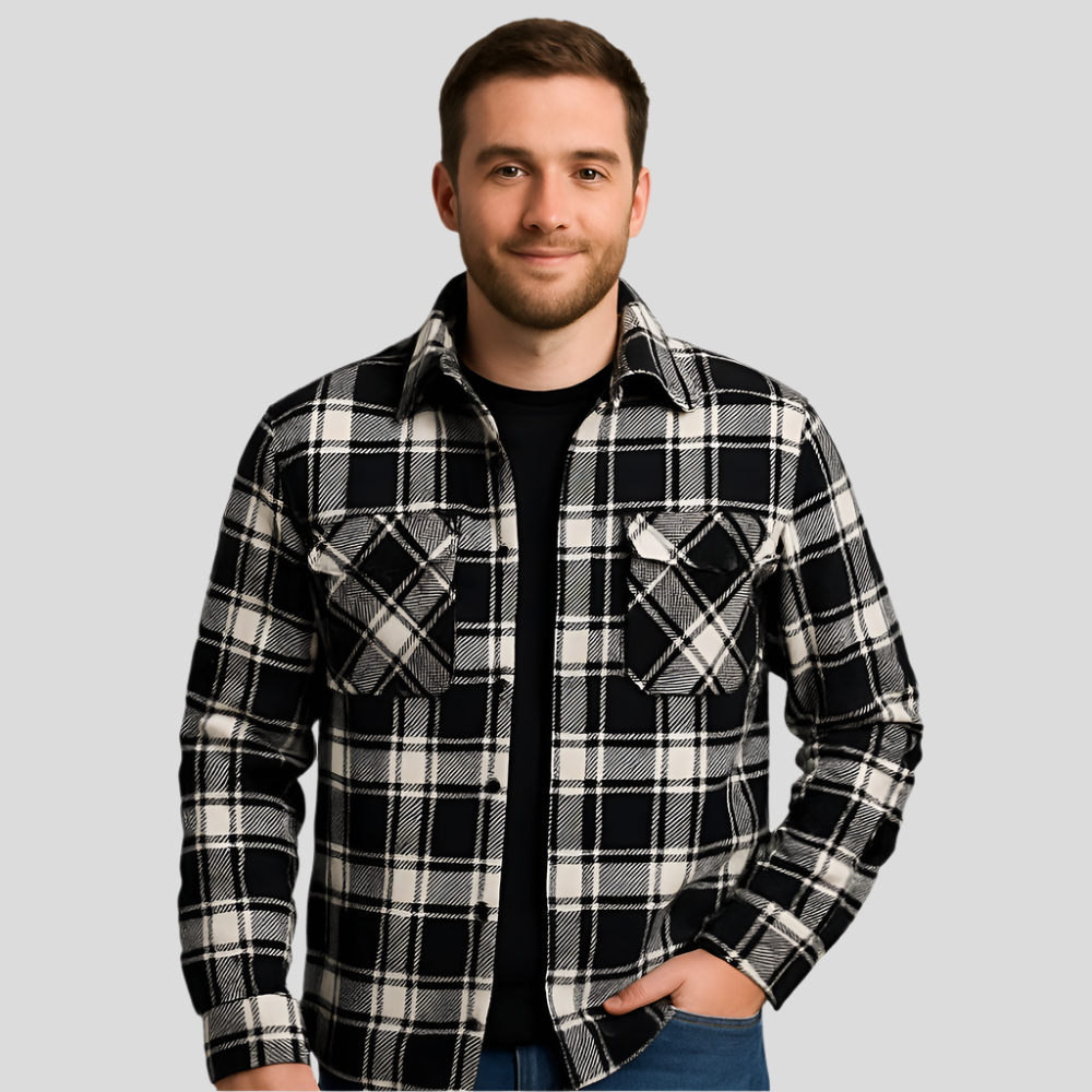 Chemise décontractée à boutons Mikkel – Vêtements pour hommes pour un usage quotidien avec un design de poche poitrine nordique