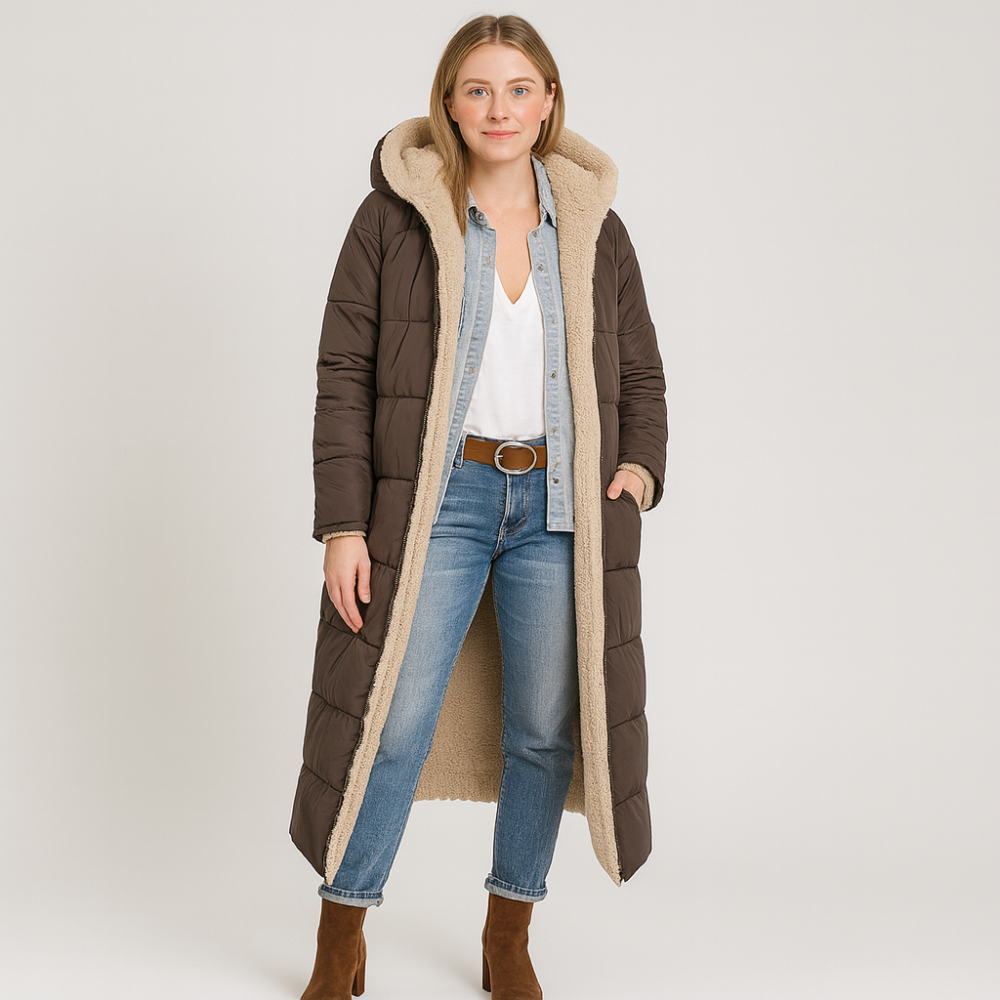 Aurora | Manteau d'hiver élégant avec doublure en peluche et fermeture éclair