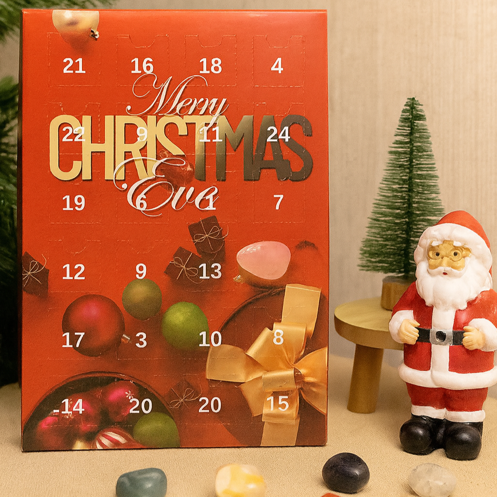 GemAura | Calendrier de l'Avent en Cristal avec 24 pierres précieuses naturelles