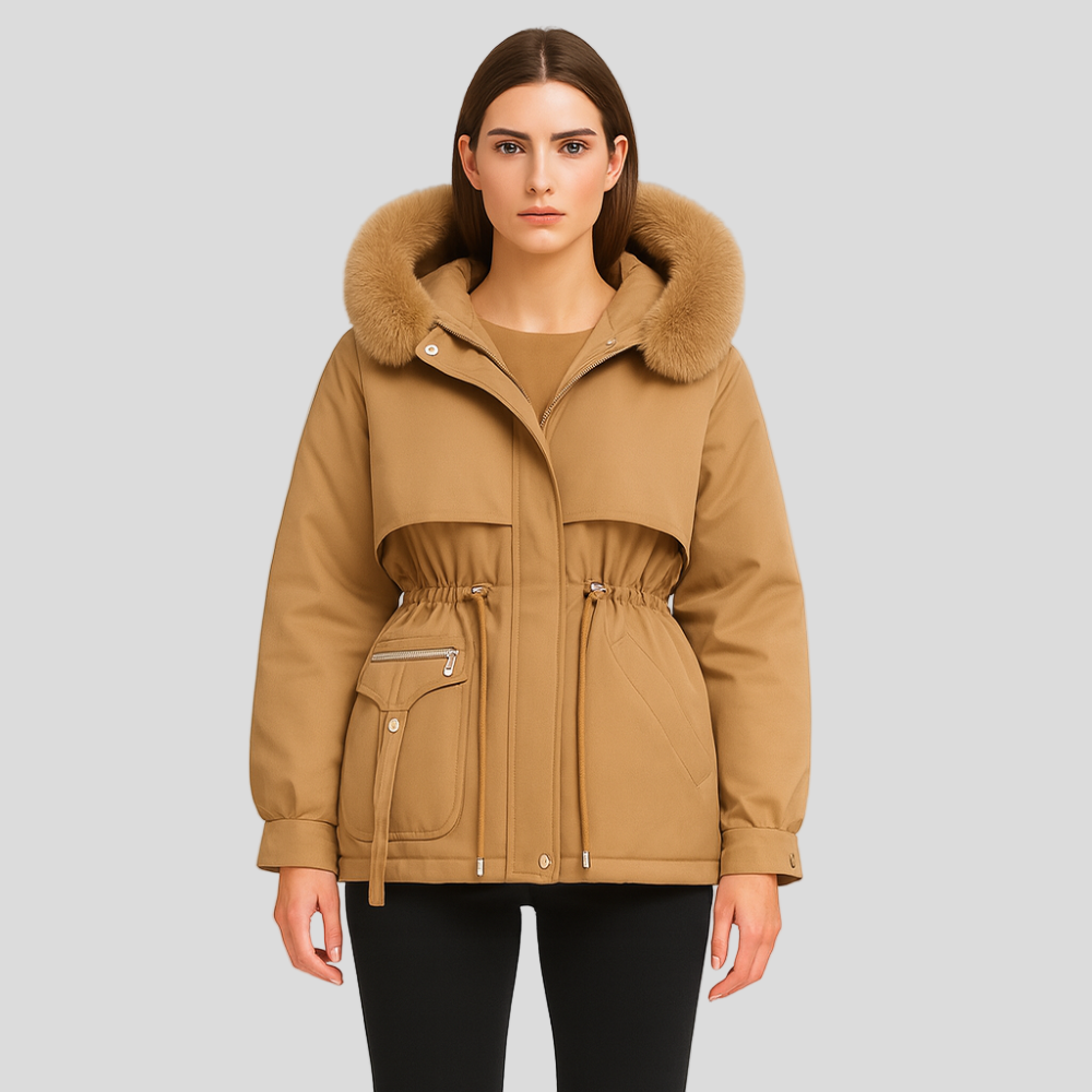 Éliane | Parka d'hiver élégant en faux fourrure