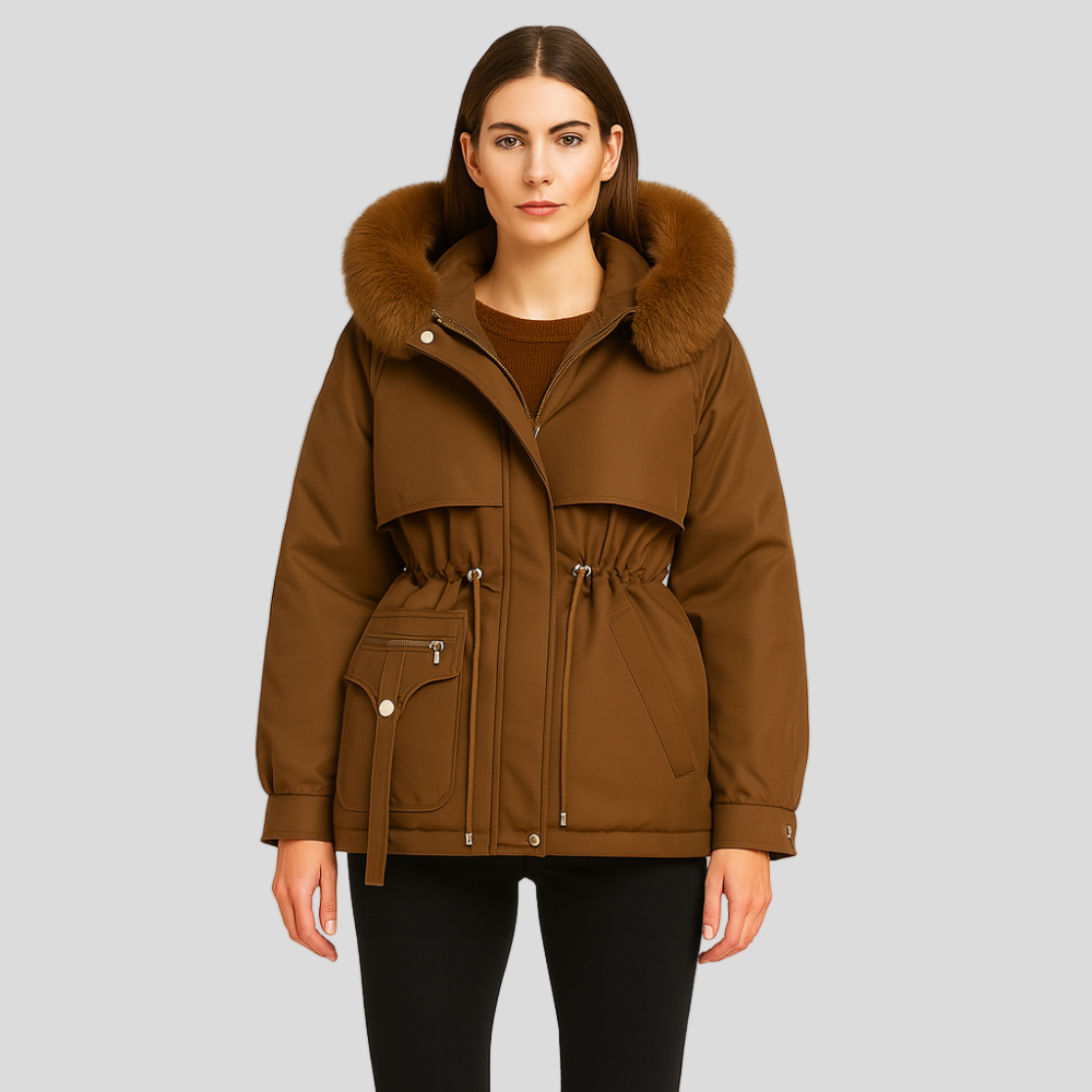 Éliane | Parka d'hiver élégant en faux fourrure