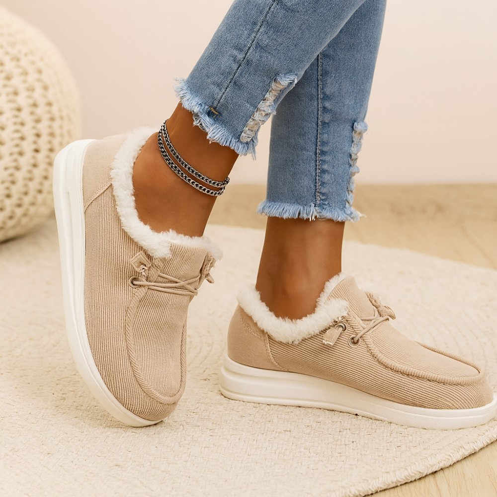 Élise | Chaussures d'hiver douillettes en velours avec doublure en fausse fourrure