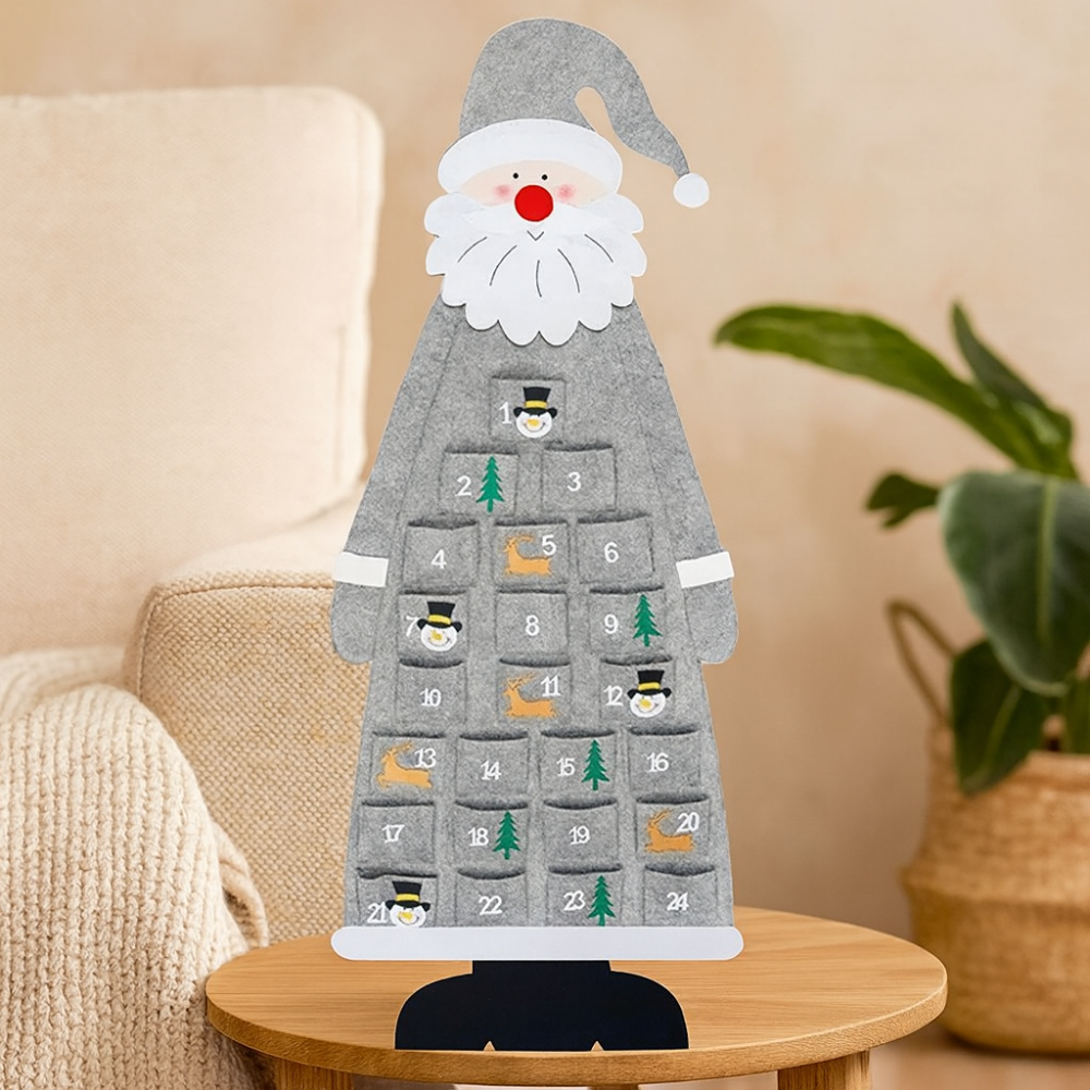 Calendrier de l'Avent en feutre en tissu, décoration de Noël, pendants de Noël, ornaments Père Noël
