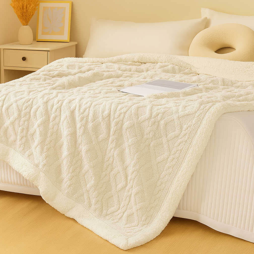 Couverture en polaire double face épaisse