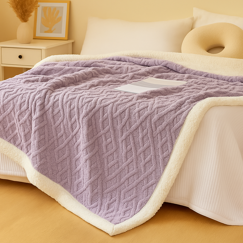 Couverture en polaire double face épaisse