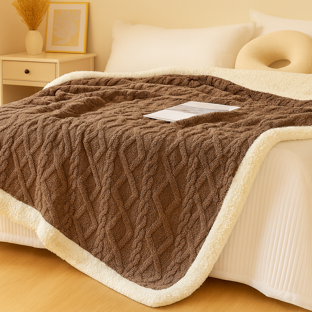 Couverture en polaire double face épaisse