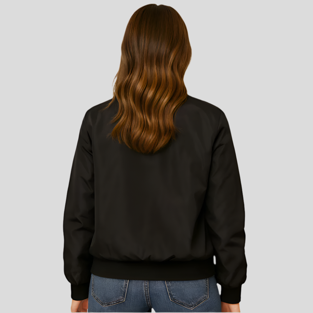Blouson aviateur léger à fermeture éclair – Style pilote décontracté pour femme