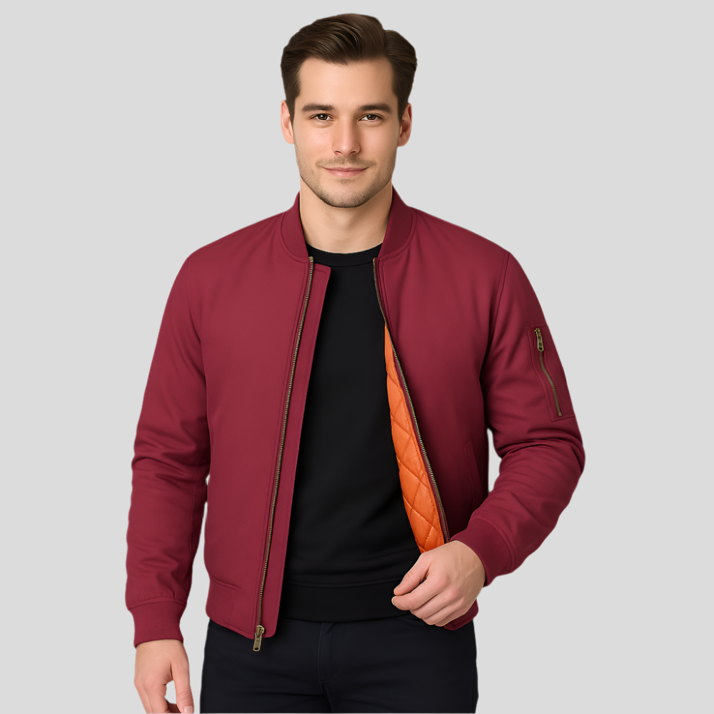 Blouson aviateur pour hommes au design classique – Style zippé intemporel