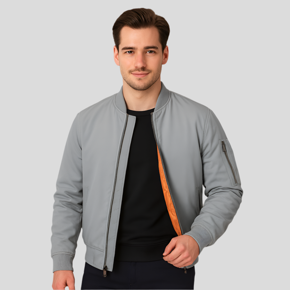 Blouson aviateur pour hommes au design classique – Style zippé intemporel