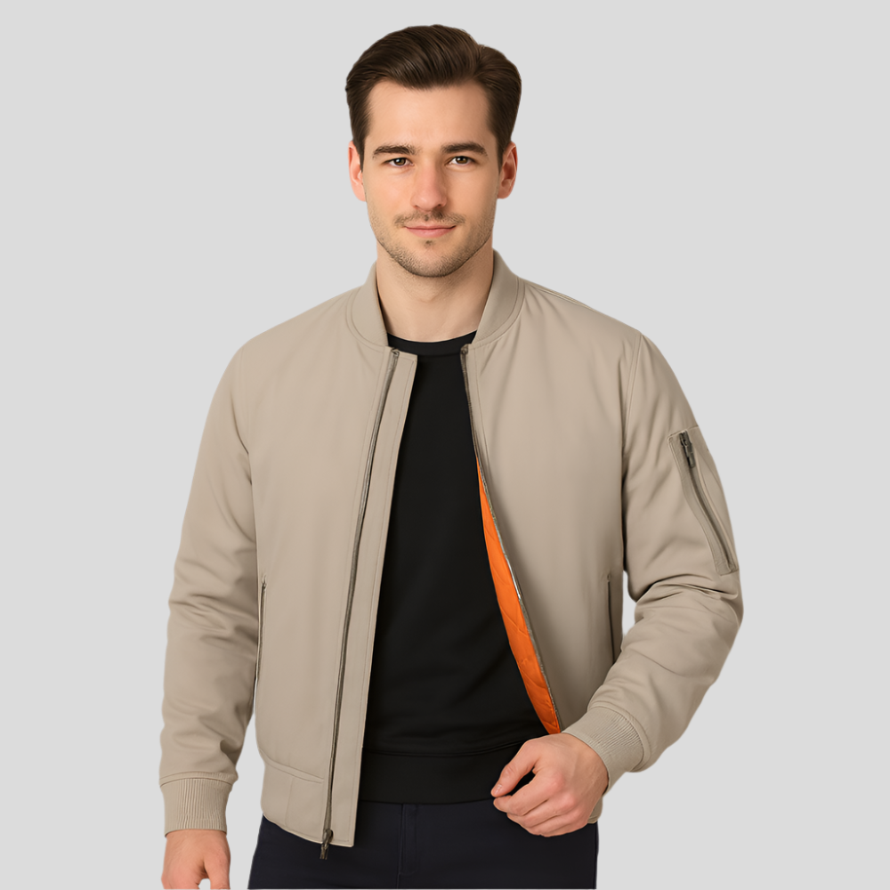 Blouson aviateur pour hommes au design classique – Style zippé intemporel