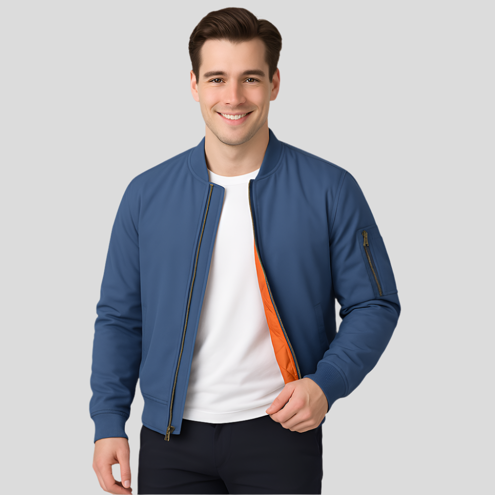Blouson aviateur pour hommes au design classique – Style zippé intemporel