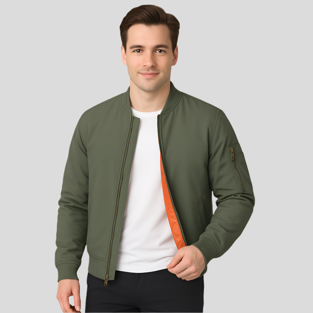 Blouson aviateur pour hommes au design classique – Style zippé intemporel