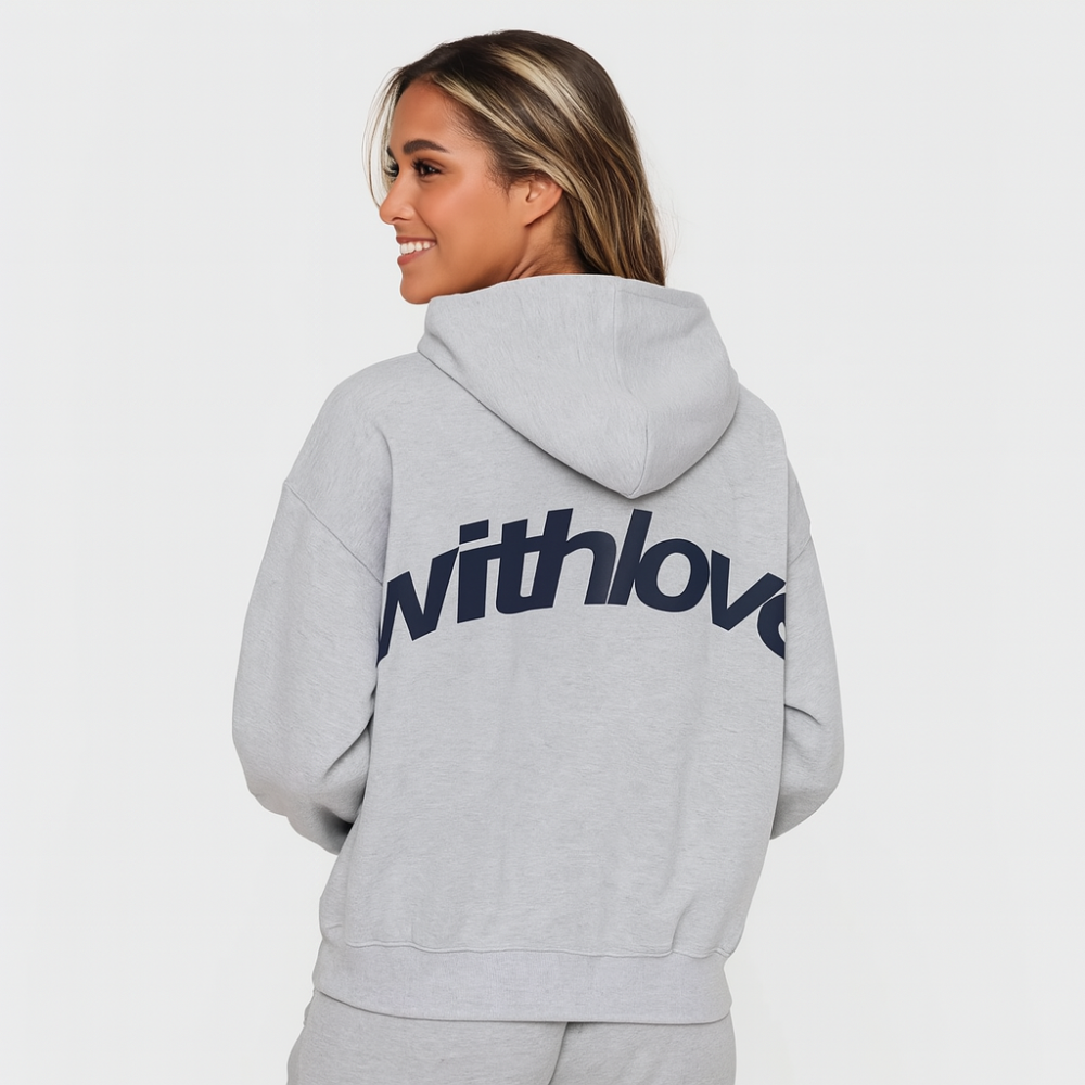 Sweat à capuche classique avec impression – Mélange de coton doux – Décontracté et confortable