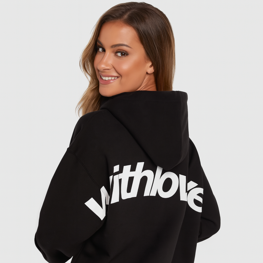 Sweat à capuche classique avec impression – Mélange de coton doux – Décontracté et confortable