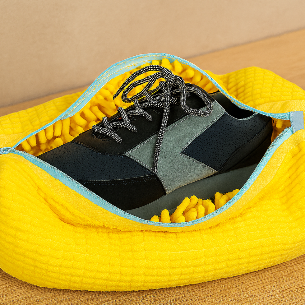 Sac de lavage jaune pour machine à laver et sèche-linge – Doublure en chenille douce et à fermeture éclair