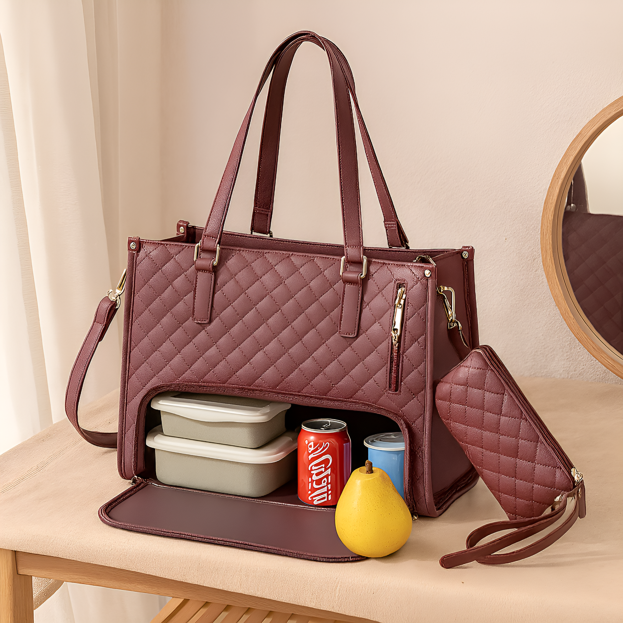 Sac à lunch et de voyage 2-en-1 isolé – Sac isotherme étanche avec poche de rangement