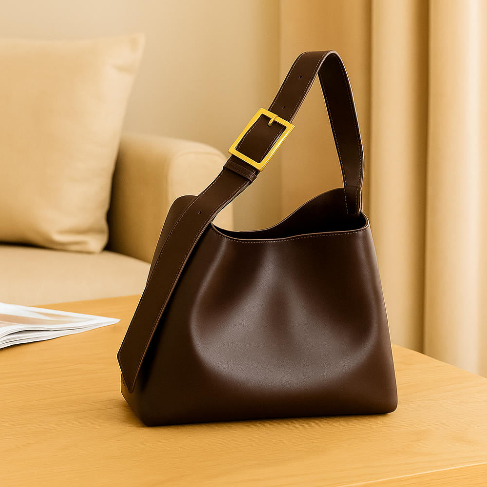 Sac à bandoulière en cuir vegan avec pochette amovible