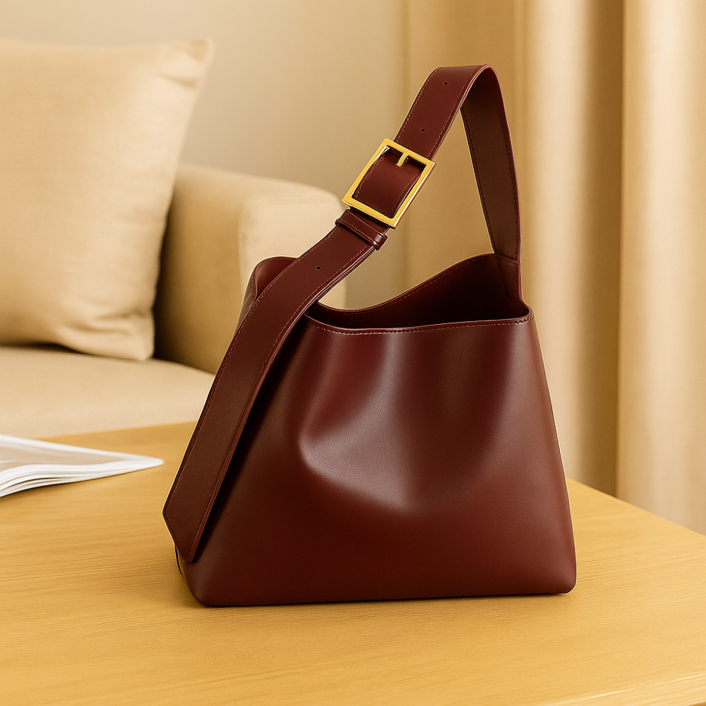 Sac à bandoulière en cuir vegan avec pochette amovible