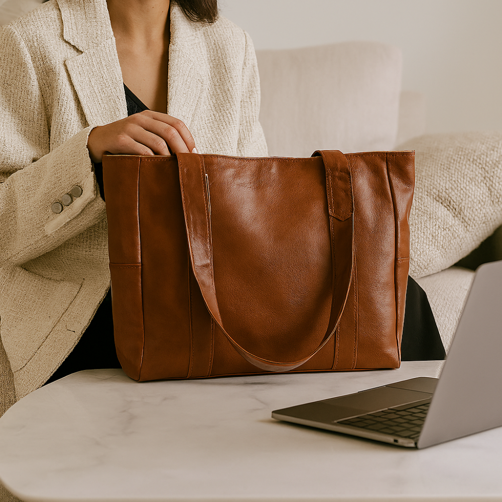 Sac pour ordinateur portable – Similicuir de style vintage pour un usage quotidien
