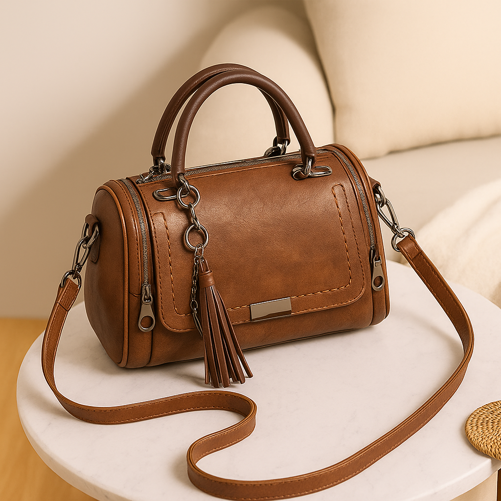 Sac bandoulière – Style Boston rétro avec poignée supérieure