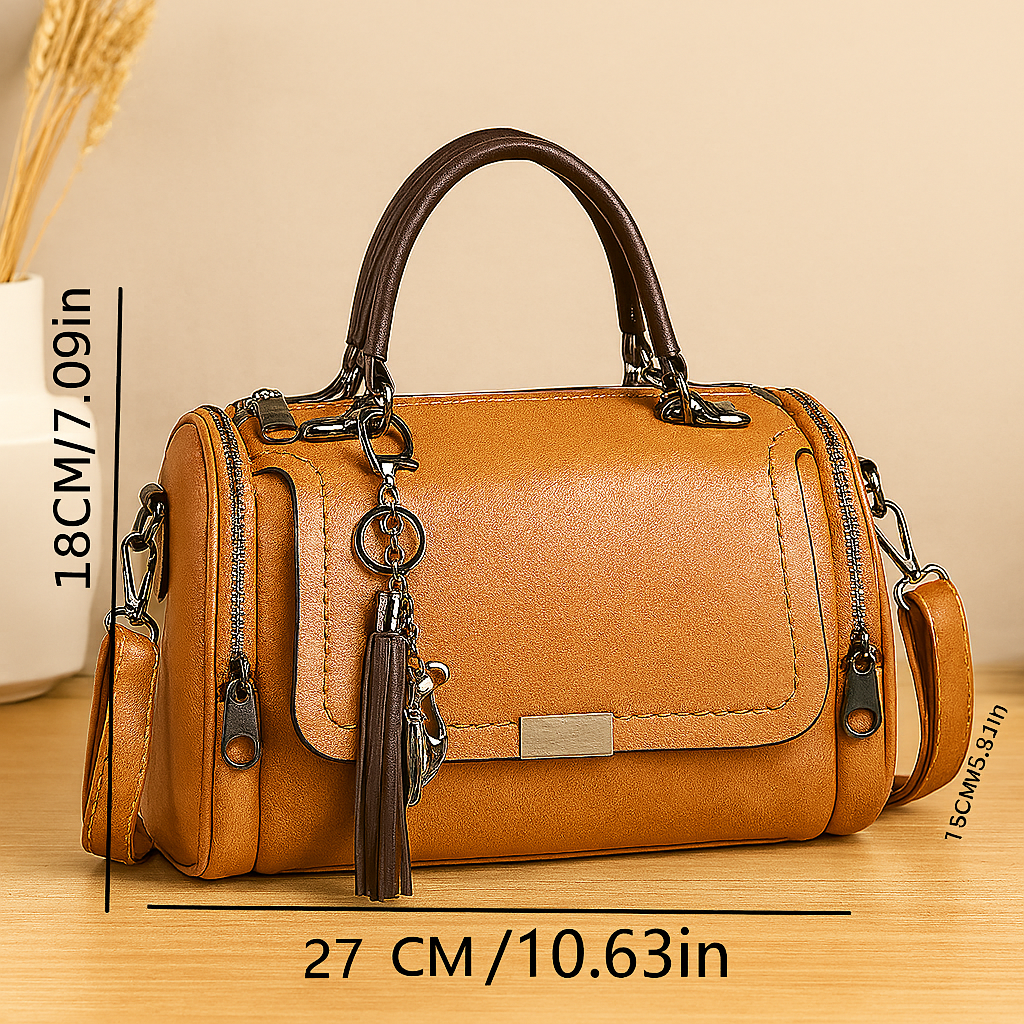 Sac bandoulière – Style Boston rétro avec poignée supérieure