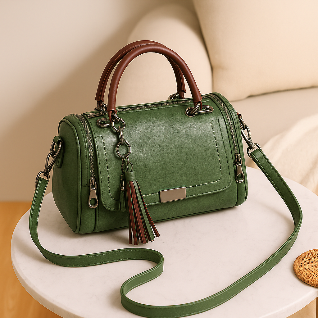 Sac bandoulière – Style Boston rétro avec poignée supérieure