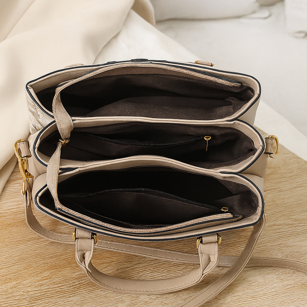 Sac fourre-tout – Design en PU 3 couches avec poches et fermeture à glissière
