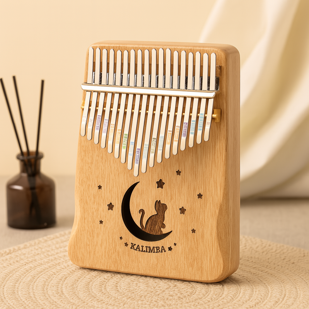 Kalimba à 17 touches – Instrument en bois pour débutants avec booklet de partitions