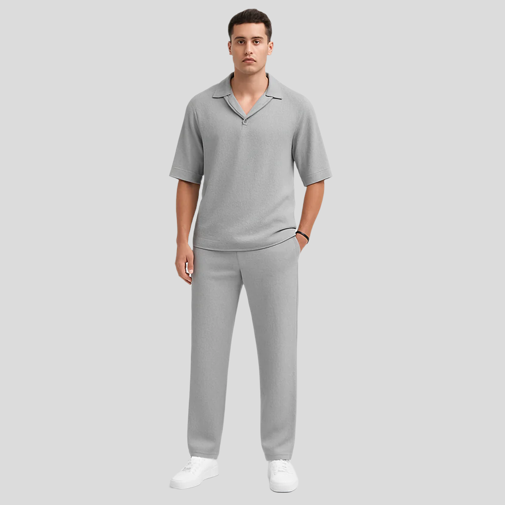 Ensemble pour hommes – Tenue décontractée élégante avec t-shirt à manches longues et pantalon assorti