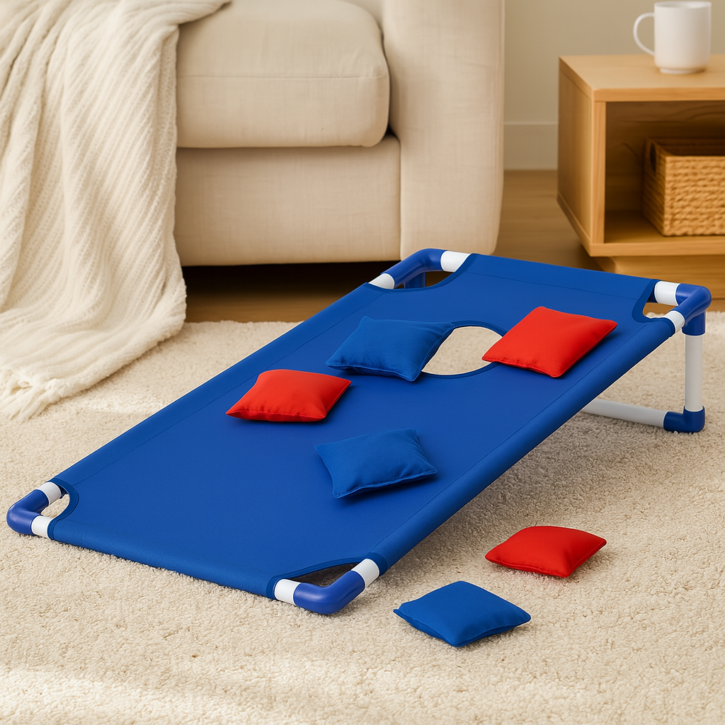 Jeu de lancer de sacs de haricots pliable – Jeu de billard en plein air avec 6 sacs de haricots pour enfants et adultes