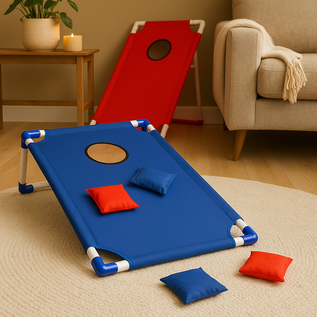 Jeu de lancer de sacs de haricots pliable – Jeu de billard en plein air avec 6 sacs de haricots pour enfants et adultes