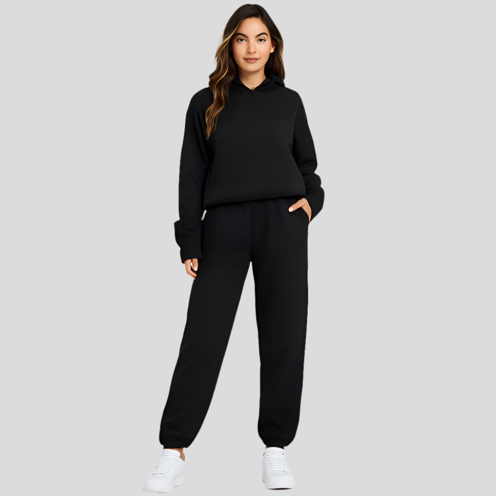 Ensemble de confort ultime avec sweat à capuche et pantalon de jogging – Loungewear confortable 2 pièces pour femmes
