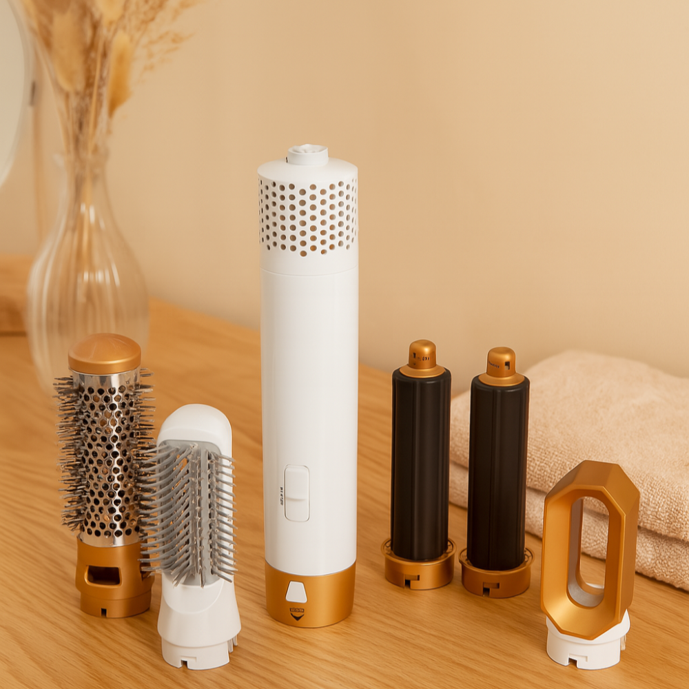 Brosse ronde chauffante AeroFlow – Sèche-cheveux et lisseur 2 en 1 avec réglages réglables
