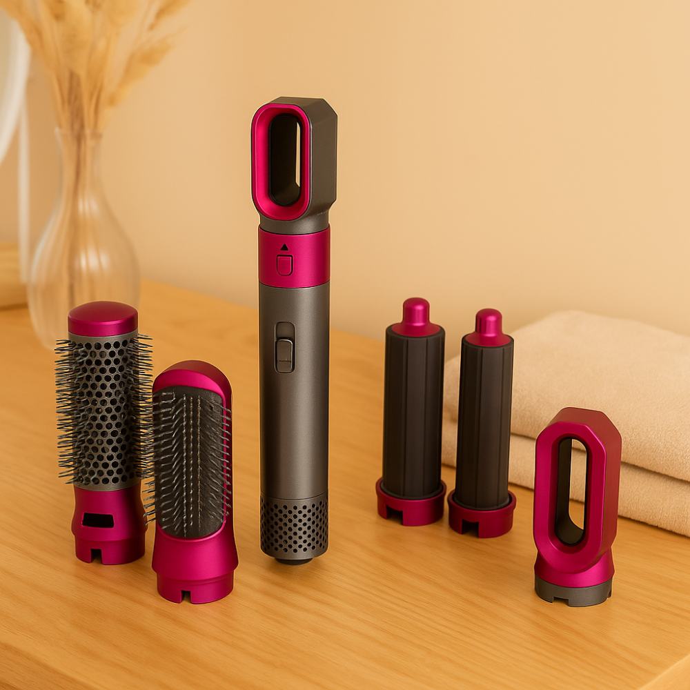 Brosse ronde chauffante AeroFlow – Sèche-cheveux et lisseur 2 en 1 avec réglages réglables