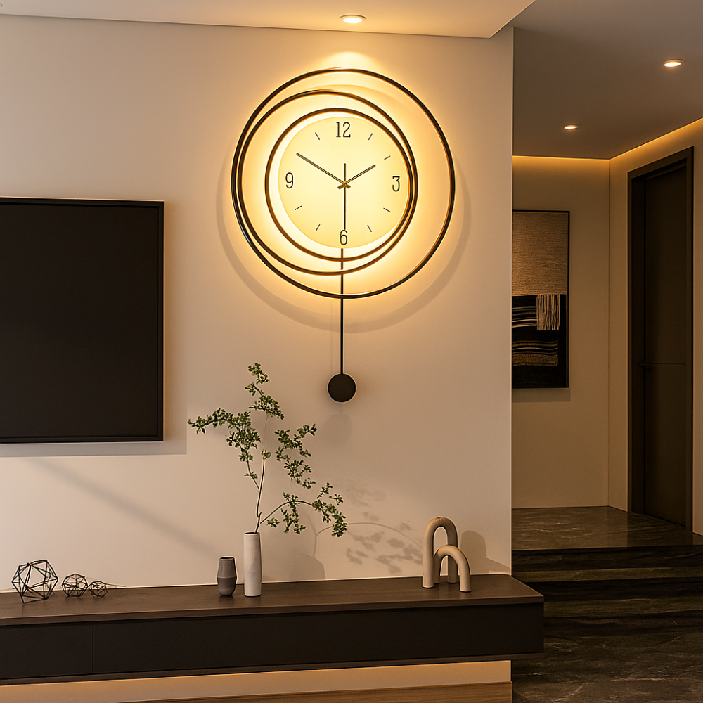 SilentGlow – Horloge ronde minimaliste avec chiffres clairs et mouvement silencieux