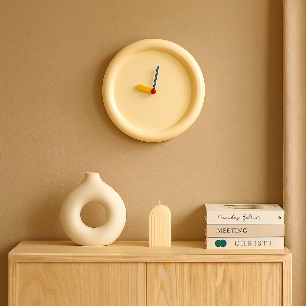 TimePop – Horloge géométrique colorée dans le style Memphis avec un design artistique audacieux