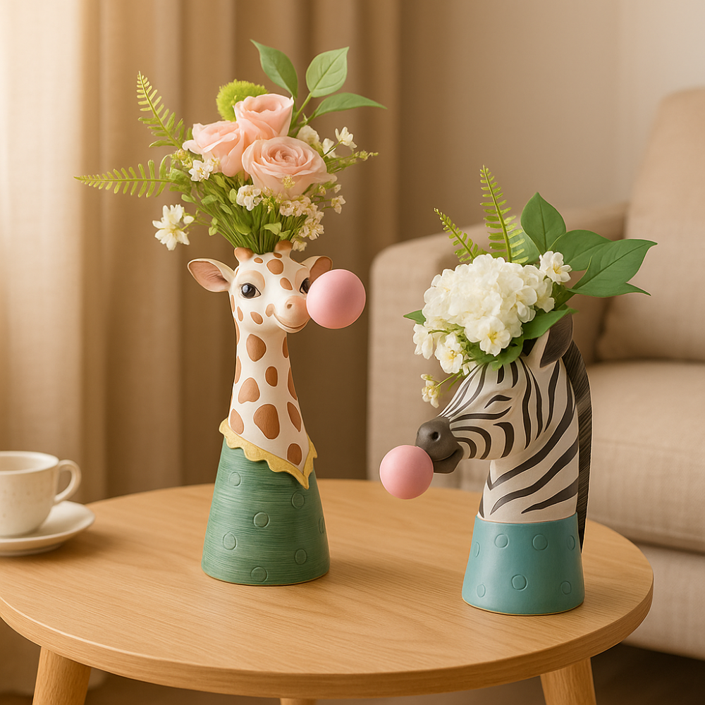 SafariEnjouement – Vase à bulles artistique et inspirée des animaux