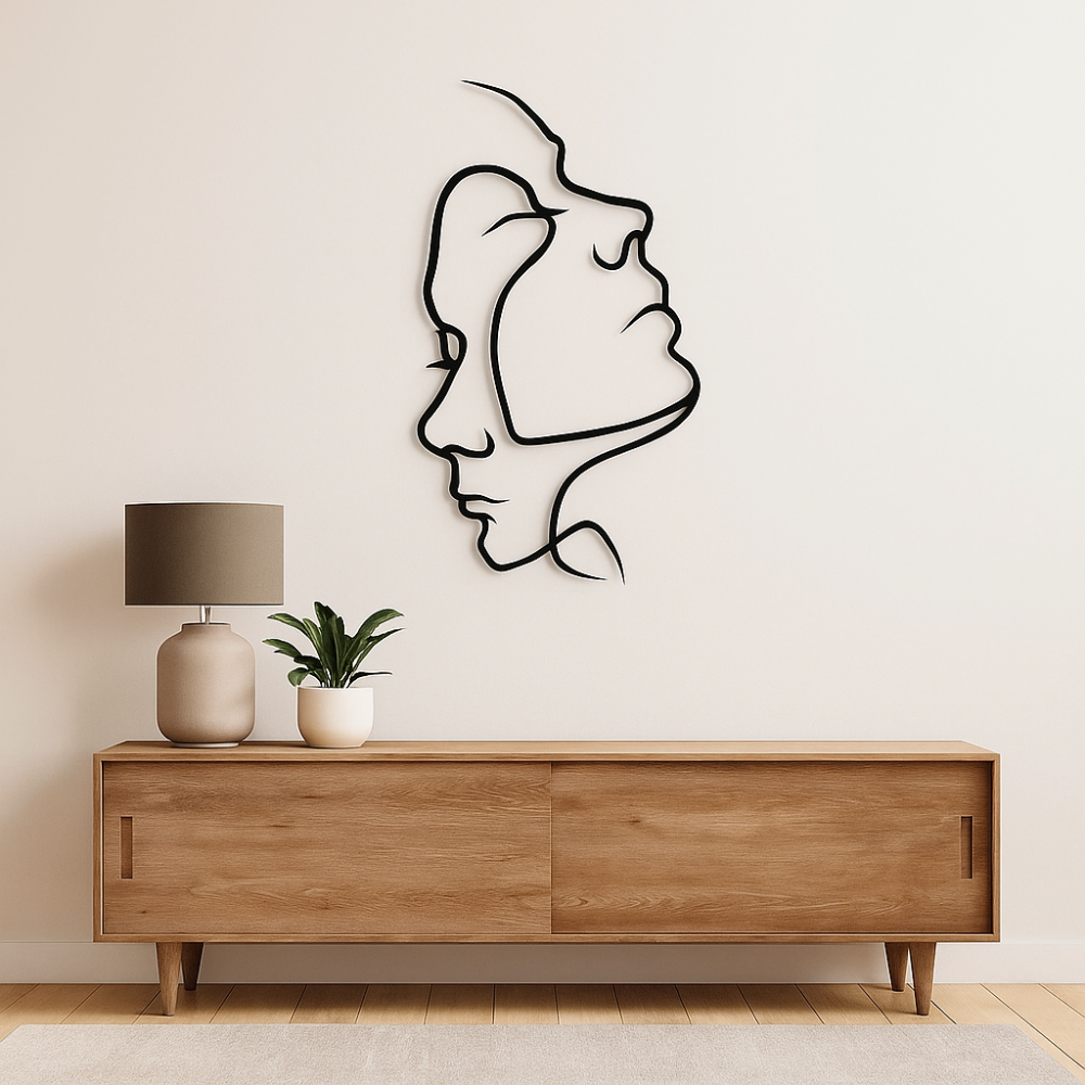 AmoraLine – Décoration murale minimaliste avec expression abstraite de l'amour
